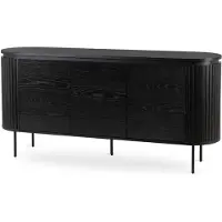 Furnlux Classic FURNLUX Anrichte Beck Schwarz 160cm / Hauptfarbe: Schwarz / Abmessungen: 160 x 55 x 40 cm