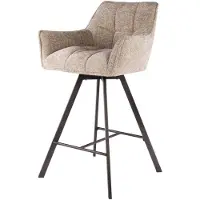Furnlux Classic FURNLUX Barhocker Raster Ecru Und Schwarz 56cm / Hauptfarbe: Beige / Abmessungen: 56 x 95 x 52 cm
