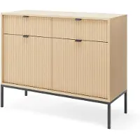 Furnlux Classic FURNLUX Anrichte Avon Eiche Und Schwarz 104cm / Hauptfarbe: Beige / Abmessungen: 104 x 83 x 39 cm