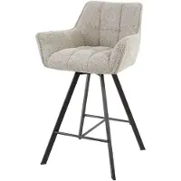 Furnlux Classic FURNLUX Barhocker Raster Beige Und Schwarz 56cm / Hauptfarbe: Beige / Abmessungen: 56 x 95 x 52 cm