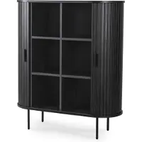 Furnlux Classic FURNLUX Anrichte Trish Schwarz 100cm / Hauptfarbe: Schwarz / Abmessungen: 100 x 118 x 40 cm
