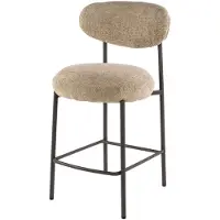 Furnlux Classic FURNLUX Barhocker Rund Creme Und Schwarz 51cm / Hauptfarbe: Beige / Abmessungen: 51 x 96 x 55 cm