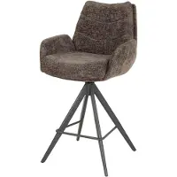 Furnlux Classic FURNLUX Barhocker Lounge Grau Braun Und Schwarz 56cm / Hauptfarbe: Braun / Abmessungen: 56 x 99 x 60 cm
