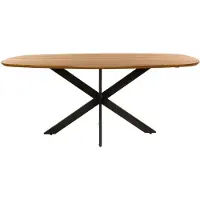 Furnlux Classic FURNLUX Esstisch Arhus Akazie Und Schwarz 180cm / Hauptfarbe: Braun / Abmessungen: 180 x 77 x 95 cm