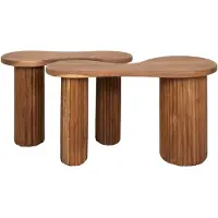 Furnlux Classic FURNLUX Couchtisch Fuse Akazie 80cm (2tlg.) / Hauptfarbe: Braun / Abmessungen: 80 x 41 x 45 cm