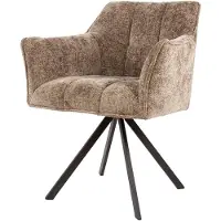Furnlux Classic FURNLUX Esszimmerstuhl Raster Hellbraun Und Schwarz 63cm / Hauptfarbe: Braun / Abmessungen: 63 x 81 x 60 cm