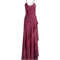 Vera Mont Abendkleid "Abendkleid mit Volant", Damen, Gr. 42, EURO, rot (prune wine), Obermaterial: 81% Polyamid PA. 19% Elasthan EL., Kleider Abendkleid