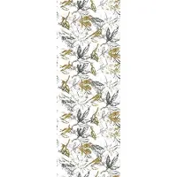 Queence Vinyltapete "Blätter III", weiß, B:0,9m L:2,5m, Vinyl, Tapeten, Vinyltapete, 90x250cm, selbstklebend, kinderleichte Anbringung,, Sticker