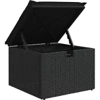 vidaXL Sofa Set mit Kissen mit Speicher Schwarz Poly-Rattan