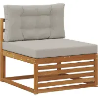 vidaXL Outdoor-Sofagarnitur 9 stk. Natürlich und Hellgrau