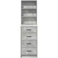 vidaXL Hochboard Betongrau 40 x 41 x 135 cm Holzwerkstoff
