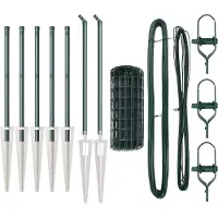 vidaXL Euro-Zaun mit Stacheln 10 x 0,8 m PVC-beschichteter Stahl Grün