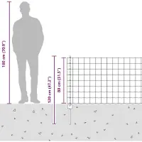 vidaXL Euro-Zaun mit Pfosten 25 x 0,8 m Verzinkter Stahl Silber Netz