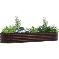 vidaXL Hochbeet Braun 320 x 80 x 44 cm Stahl