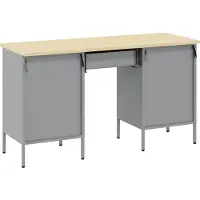 vidaXL Werkbank mit Speicher 3 stk. Schwarz Ingenieure Holz und Stahl