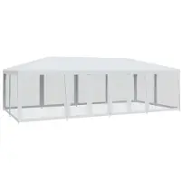 vidaXL Partyzelt mit 12 Mesh-Seitenteilen Weiß 8x4 m HDPE