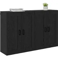 vidaXL Wandmontierter Schrank 2 stk. Schwarz Eichen-Optik