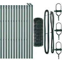 vidaXL Bodenmontierter Euro-Zaun 25 x 0,4 m PVC-beschichteter Stahl