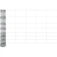 vidaXL Wildzaun mit Pfosten 50 x 1 m Verzinkter Stahl Silber Netz