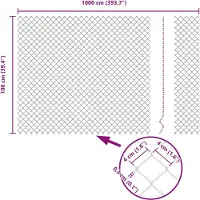 vidaXL Maschendrahtzaun mit Pfosten 10 x 1 m PVC-beschichteter Stahl