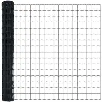 vidaXL Euro-Zaun mit Stacheln 10 x 1,6 m PVC-beschichteter Stahl Grau