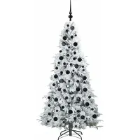vidaXL Künstlicher klappbarer Weihnachtsbaum Weiß 180 cm PE und PVC