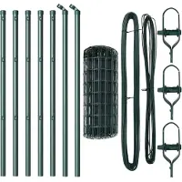 vidaXL Bodenmontierter Euro-Zaun 10 x 0,4 m PVC-beschichteter Stahl
