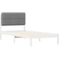 vidaXL Bettgestell mit gepolstertem Kopfteil Hellgrau 90 x 200 cm