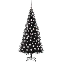 vidaXL Weihnachtsbaum Schwarz 180 cm PVC