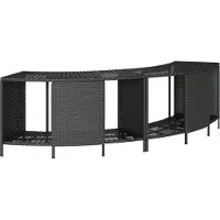vidaXL Whirlpool-Umrandung Schwarz Poly-Rattan und Massivholz Akazie
