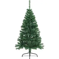 vidaXL Künstlicher vorbeleuchteter Weihnachtsbaum Grün 120 cm PVC