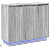 vidaXL LED-Sideboard Graues Sonoma 90 x 32 x 75 cm Holzwerkstoff