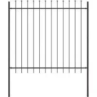 vidaXL Gartenzaun WOERDEN 1,7 x 1,5 m Pulverbeschichteter Stahl Grau