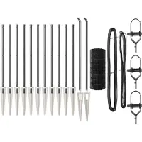 vidaXL Euro-Zaun mit Stacheln 25 x 0,4 m PVC-beschichteter Stahl Grau