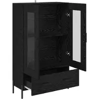 vidaXL Highboard CORONA Schwarz Eichen-Optik 69,5 x 31 x 115 cm