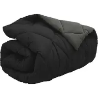 vidaXL Winterbettdecke 140 x 220 cm 450 g/m² Schwarz und Anthrazit