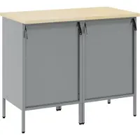 vidaXL Werkbank mit Speicher 2 Stk. Schwarz und Grau 100 x 55 x 85 cm