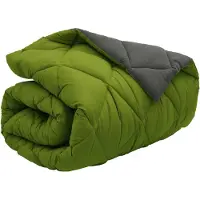 vidaXL Winterbettdecke 135 x 220 cm 450 g/m² Grün und Anthrazit