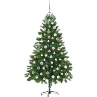 vidaXL Weihnachtsbaum mit 300 LEDs mit Ständer Grün 180 cm PE