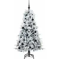 vidaXL Künstlicher klappbarer Weihnachtsbaum Weiß 150 cm PE und PVC