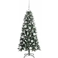 vidaXL Künstlicher Weihnachtsbaum Grün 120 cm PVC, Plastik und Stahl