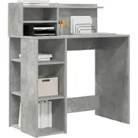 vidaXL Schreibtisch Beton Grau Holzwerkstoff 90 x 48 x 101,5 cm