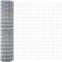vidaXL Euro-Zaun mit Betonsockel 10 x 1 m Verzinkter Stahl Silber Netz