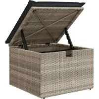 vidaXL 6-tlg. Garten-Sofagarnitur mit Kissen Hellgrau Poly Rattan