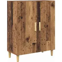 vidaXL Highboard Altholz 69,5 x 34 x 180 cm Engineered Wood und Glas