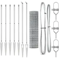 vidaXL Euro-Zaun mit Stacheln 10 x 1,2 m Verzinkter Stahl Silber Netz