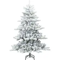 vidaXL Künstlicher klappbarer Weihnachtsbaum Weiß 240 cm PVC und Stahl