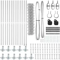 vidaXL Maschendrahtzaun mit Betonsockel 25 x 1 m Verzinkter Stahl Netz