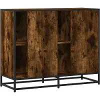 vidaXL Sideboard Räuchereiche 92x35x76 cm Holzwerkstoff