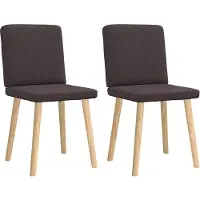 vidaXL Esszimmerstühle 2 Stk. Dunkelbraun Stoff